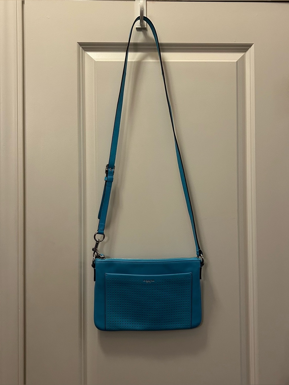 Coach 48979 Legacy Perforated EW Leather Swingpack Crossbody Robin/Chalk